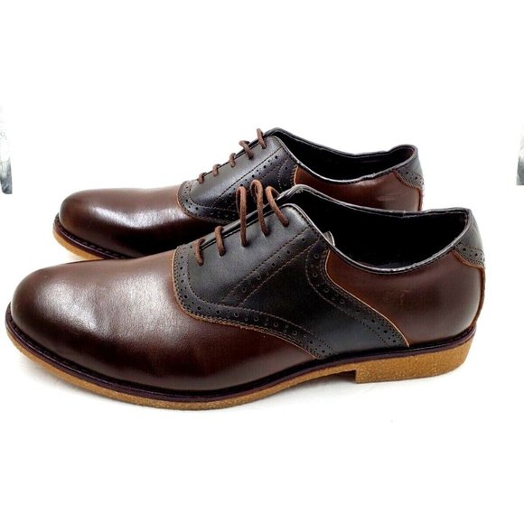 Men\'s John Blair Leather Brown on Brown Saddle Oxford Shoes Sz 12 main image 10